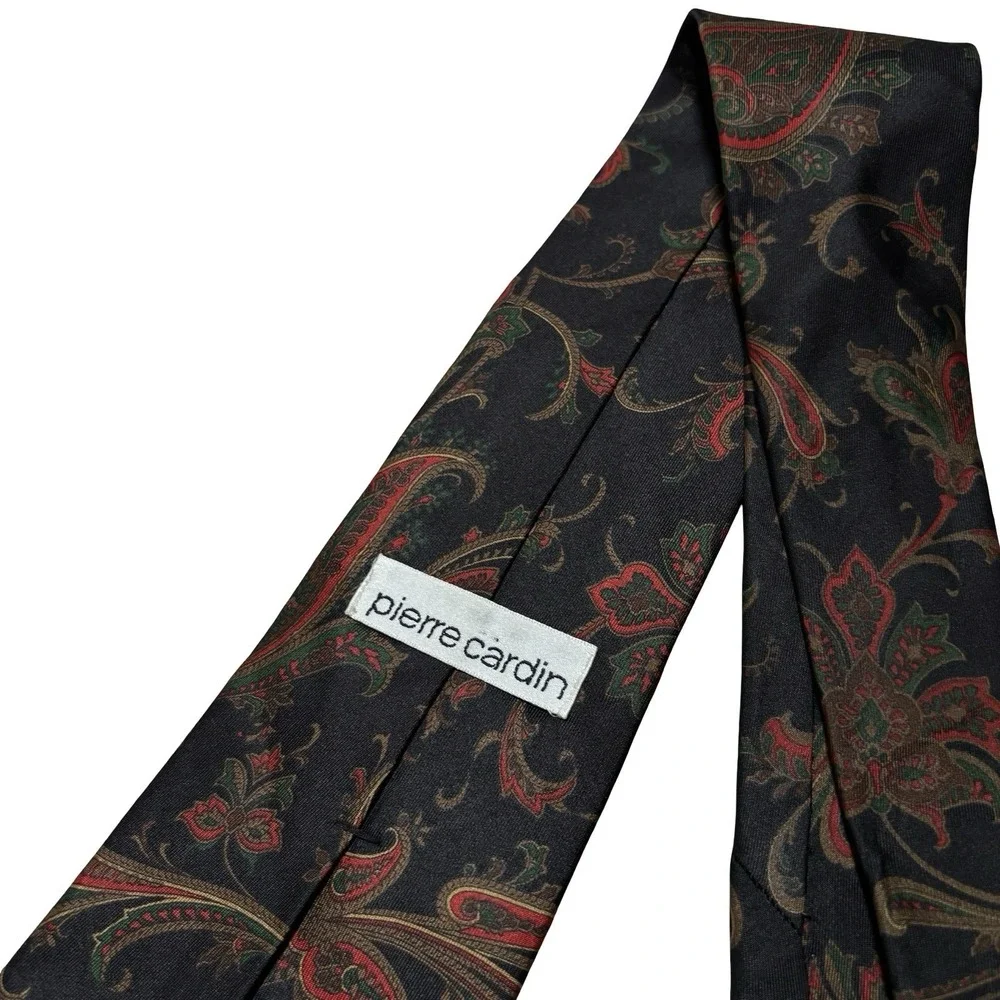 Pierre Cardin Men's All Silk Tie Geometric Paisley Print 3 3/4